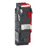 Single contact block, Harmony XB4, Hamony XB5, silver alloy, compact push in terminals, 1 NC, pack of 100