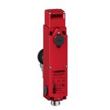 Metal key operated solenoid switch XCSLF - 4NC+2NO - slow - M23 connector - 24V