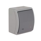 VW-6L Koala Single Push Button - Light with illumination surface mounted IP44 gray/graphite VW 156-58