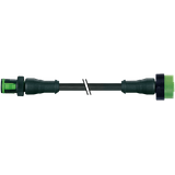 MQ12 male 0° / MQ12 female 0° A-cod. PVC 4x0.34 bk UL/CSA 1.6m
