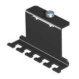 MTU ZE  Strain relief, Mounting carrier, deep black Steel, St, strip galvanized, DIN EN 10346
