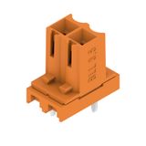 PCB plug-in connector, female header, closed side, THT solder connection, 3.50 mm, Number of poles: 2, 180°, Solder pin length (l): 3.2 mm, tinned, orange, Tube