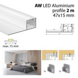 Aluminum profile for plasterboards AW 2m Whitey diffus., 2x end