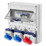 COMBIBLOC ASD - SURFACE MOUNTING - 2 SOCKET OUTLET 2P+E 16A + 1 SOCKET OUTLET 3P+E 16A - IP55