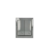 IP44 double two-way switch illuminated, IP44, 10AX, dark grey