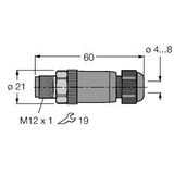 Field-Wireable Connector Male Connector M12 × 1, Straight   BSV8140-0/9