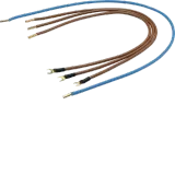 Outgoing wiring harness, 10mm², 4-p., fork cable lug, 3x brown, 1x blue, up to H=900mm