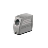 HDC enclosures, Size: 2, Protection degree: IP65, in plugged condition, Cable entry from side, Plug housing, End-locking clamp, lower side, Standard, Size of cable entries: M 20
