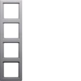 Frame 4gang Q.1 alu velvety, lacquered