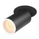NUMINOS PROJECTOR M recessed ceiling light, 3000 K, 55°, cylindrical, black / white