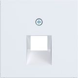 Central PL data socket 1-way, angled output, A.x/C.x light white matte