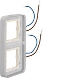 Illuminated cover frame 2-way vertical 230 V~ blue, W.1, grey