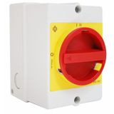 Repair switch emergency off, 3-pole, NO/NC aux + PE-term 20A
