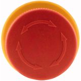 M22-PVT30 Emergency stop/emergency switching off pushbutton, RMQ-Titan, Mushroom-shaped, 30 mm, Non-illuminated, Turn-to-release function, Red, yellow