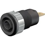 4 mm socket, flat plug connection, mounting Ø 12.2 mm, CAT III, black, 23.3000-21