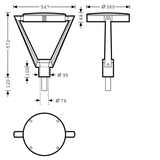 Post-top luminaires Publisca P2 CLO (normal) Lens Anthracite around ET 16W 1650lm 70 asymmetric wide (AB2L) IP23 IK08 5 SDCM 6681640