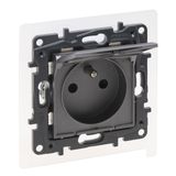 2P+E SOCKET FRENCH STANDARD SCREW IP44 MEDIUM GREY