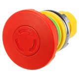 Mushroom push-button Ø 40, twist release, red