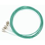 FO Pigtail LC, 50/125æm OM3, 2.0m, Easy Strip,aqua,4pieces