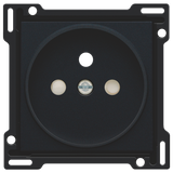 Finishing set for socket outlet with pin earthing and shutters, flush-mounting depth 21 mm, black coated