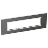 British standard plate Arteor square version 8 modules - brushed metal black