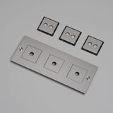 3G WALL PLATE / HORIZONTAL / WITH INFILLS / WITHOUT LOGO / STEEL