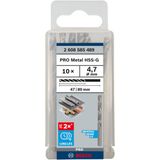 Metal drill bits HSS-G, DIN 338 4,7 x 47 x 80 mm 10 pcs.