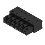 PCB plug-in connector, female header, closed side, THT/THR solder connection, 3.81 mm, Number of poles: 6, 90°, Solder pin length (l): 1.5 mm, tinned, black, Box