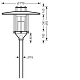 Post-top luminaires 982 CLO (normal) Reflector Black ET 29W 2000lm symmetric wide (SB) IP23 IK04 3 SDCM