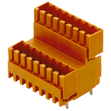 PCB plug-in connector, male header, closed side, THT solder connection, 3.50 mm, Number of poles: 16, 180°, Solder pin length (l): 4.5 mm, tinned, black, Box