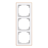 1723-441M-500 Cover  with decor ring, 3gang studio white matt copper