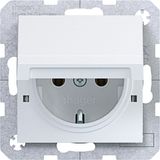 SCHUKO wall socket, locking pin, plug-in, A.x/C.x, matte light white
