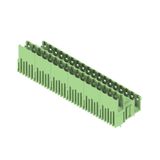 PCB plug-in connector, male header, open side, THT solder connection, 5.08 mm, Number of poles: 36, 180°, Solder pin length (l): 3.2 mm, tinned, Pale green, Box