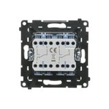 Double intermediate switch, (module), Simon 24, IP20, 10AX, graphite mat