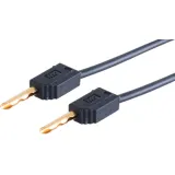 Measuring lead with (2 mm hollow plug, straight) to (2 mm hollow plug, straight), 300 mm, black, PVC, 0.5 mm², 28.0033-03021