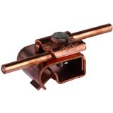 Gutter clamp Cu f. bead 16-22mm with double cleat for Rd 8-10mm
