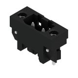 PCB plug-in connector, male header, Solder flange, THT/THR solder connection, 5.08 mm, Number of poles: 2, 180°, Solder pin length (l): 1.5 mm, tinned, black, Box
