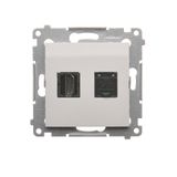 HDMI socket + computer socket RJ45 cat.6, white