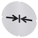 Inscription plate for illuminated pushbutton, round, milky, icon: Clamp