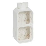 PLEXO 2 GANG BOX VERTICAL WITH CABLE GLAND ISO20 - WHITE