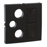 COV PLATE F/R-TV-SAT-2XRJ45 MULT SOCKET MT BK