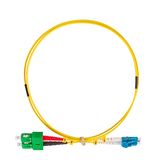 Duplex fiber optic patch cord LC/UPC – SC/APC, 9/125 µm, OS2, 5.0 m