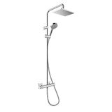 Vernis Shape 230 shower system with thermostat, chrome