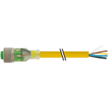 M12 female 0° A-cod. with cable LED PVC 3x0.34 ye UL/CSA 1.8m