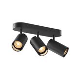 ASTO TUBE, ceiling-mounted light, cylindrical, GU10, 3x max. 10 W, black
