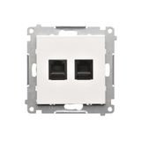 RJ12 double telephone socket, white matt