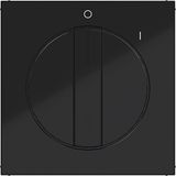Rotary switch center plate, with markings 0-1, A.x/C.x night black glass.