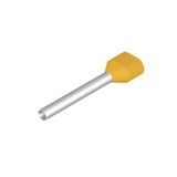 Wire-end ferrule, Twin wire-end ferrule, 22 mm, 18 mm, yellow