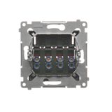 Double intermediate switch, (module), 10AX, quick connection, Bronze matt, metalic