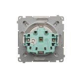 Socket outlet with earthing and shutters, module, 16A, quick connection, light gray matt